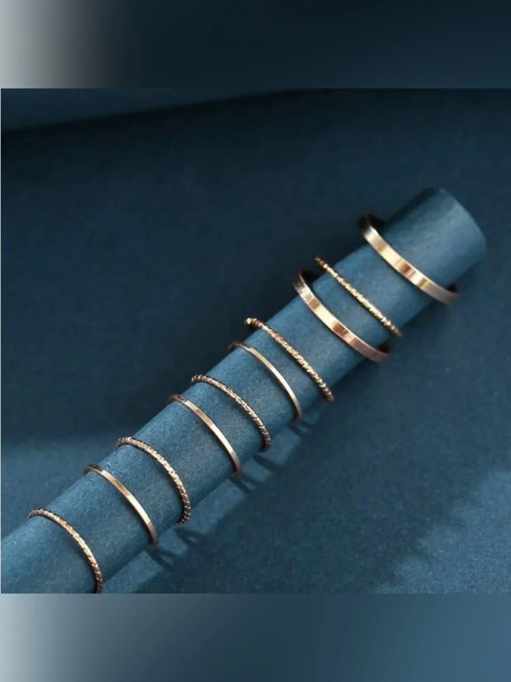 Gold 10pc Minimalist Ring Set